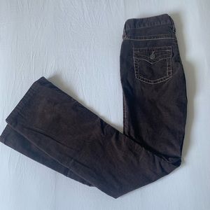 Brown Corduroy Demin Wide Leg Jeans | London Jean
